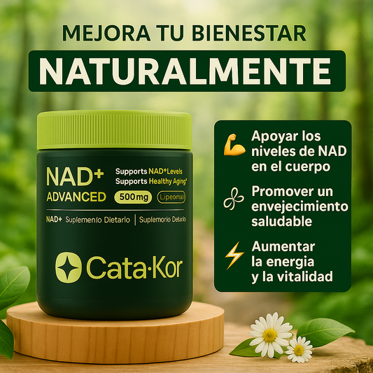NAD+Cata+Kor| Reinicia tu energía, protege tus células.